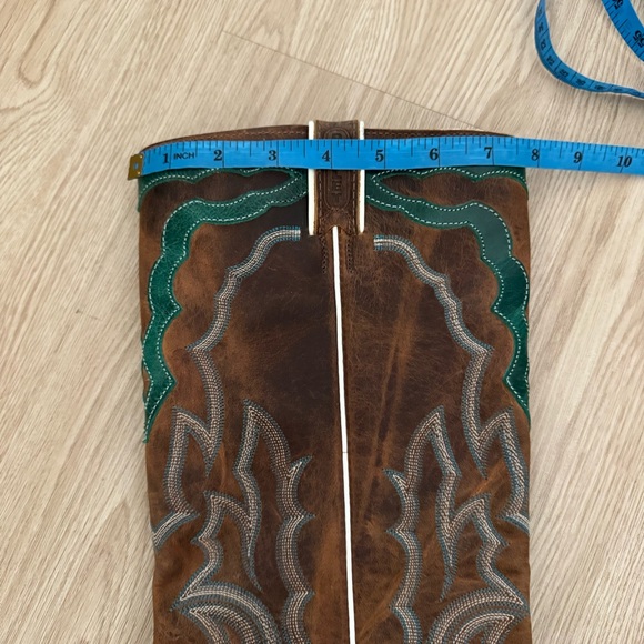 Boulet turquoise rodeo Western leather square toe hillbilly golden Boots NEW - Picture 9 of 9